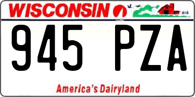 WI license plate 945PZA