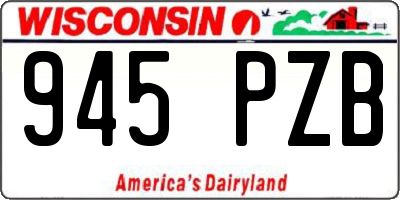 WI license plate 945PZB
