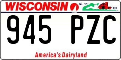WI license plate 945PZC