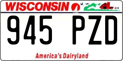 WI license plate 945PZD