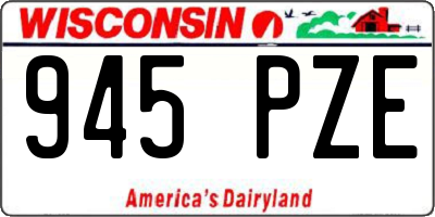 WI license plate 945PZE