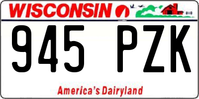 WI license plate 945PZK