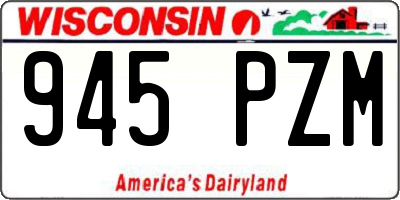 WI license plate 945PZM