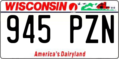 WI license plate 945PZN