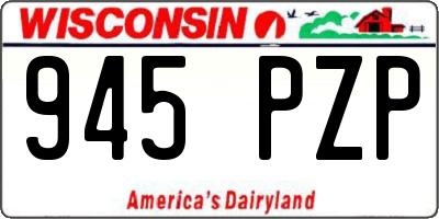 WI license plate 945PZP