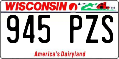 WI license plate 945PZS