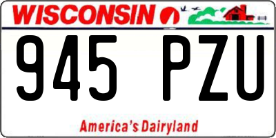 WI license plate 945PZU
