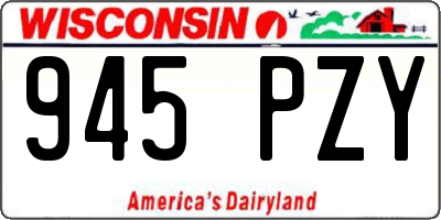 WI license plate 945PZY