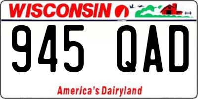 WI license plate 945QAD