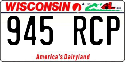 WI license plate 945RCP