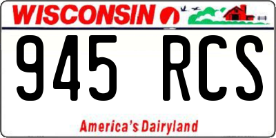 WI license plate 945RCS
