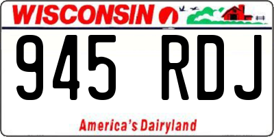 WI license plate 945RDJ