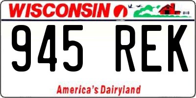 WI license plate 945REK