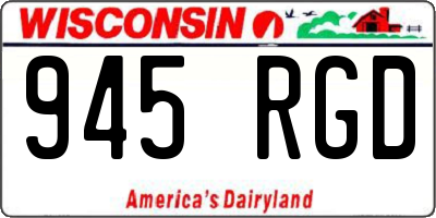 WI license plate 945RGD