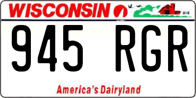 WI license plate 945RGR