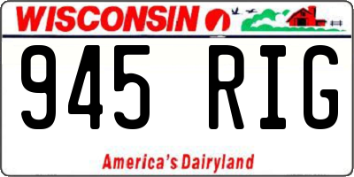 WI license plate 945RIG