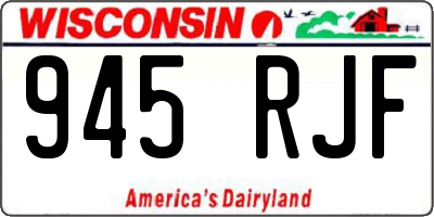 WI license plate 945RJF