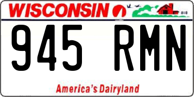 WI license plate 945RMN