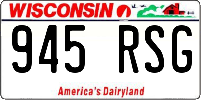 WI license plate 945RSG