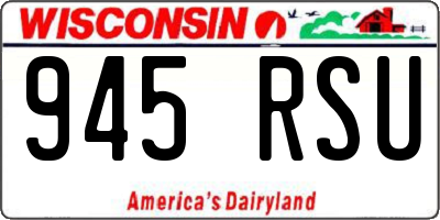 WI license plate 945RSU