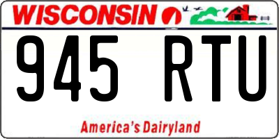 WI license plate 945RTU