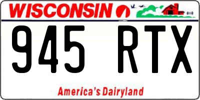 WI license plate 945RTX