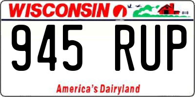 WI license plate 945RUP