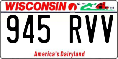 WI license plate 945RVV