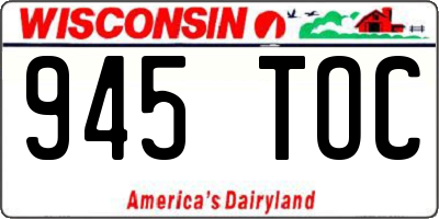 WI license plate 945TOC