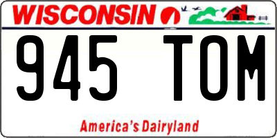 WI license plate 945TOM