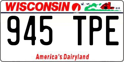 WI license plate 945TPE