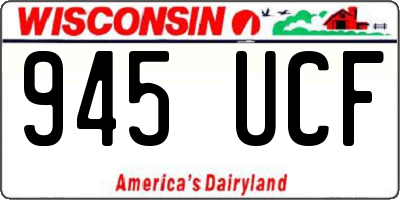 WI license plate 945UCF