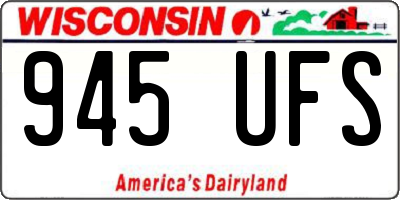 WI license plate 945UFS