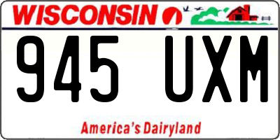 WI license plate 945UXM
