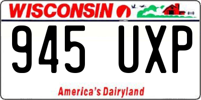 WI license plate 945UXP