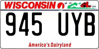 WI license plate 945UYB