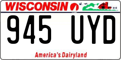 WI license plate 945UYD