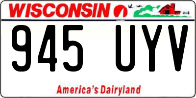 WI license plate 945UYV