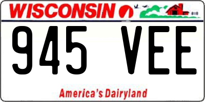WI license plate 945VEE