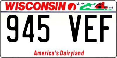 WI license plate 945VEF