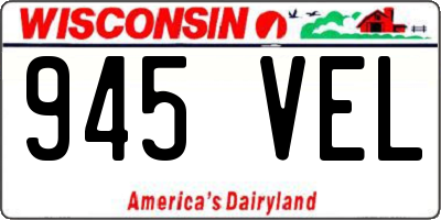 WI license plate 945VEL