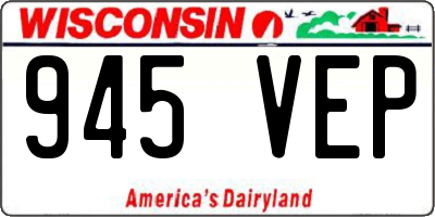WI license plate 945VEP