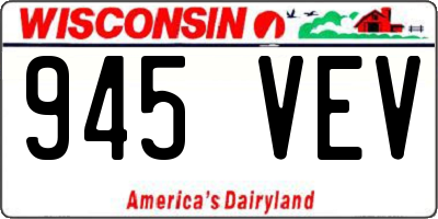 WI license plate 945VEV