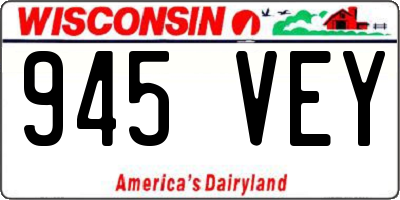 WI license plate 945VEY