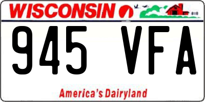 WI license plate 945VFA