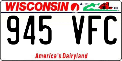 WI license plate 945VFC
