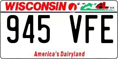 WI license plate 945VFE