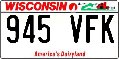 WI license plate 945VFK
