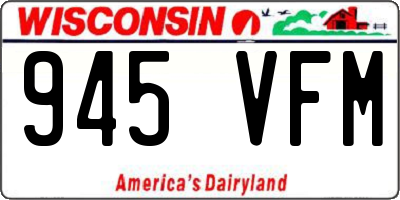 WI license plate 945VFM