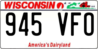 WI license plate 945VFO